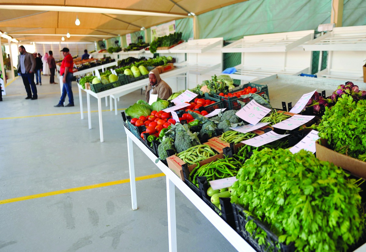 Vegetables are displayed at newly opened Al Shahaniya Yard. Pic: Abdul Basit / The PEninsula