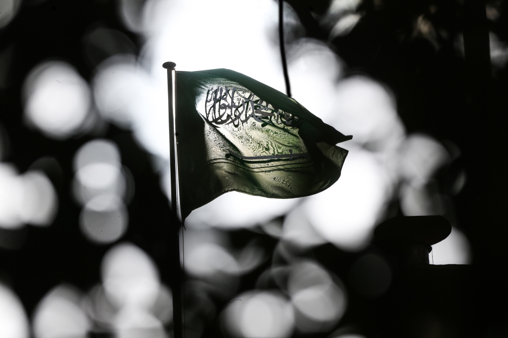 Saudi Arabian flag waves in front of the Saudi consulate in Istanbul, Turkey on November 6, 2018. Elif Öztürk/Anadolu Agency