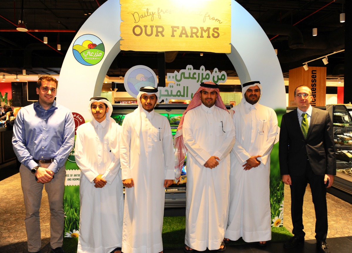 The officials of Mazzraty at the launch of its products at Monoprix at Doha Festival City yesterday.