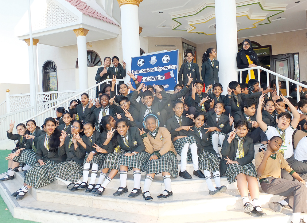 Students of Olive International School during a function.