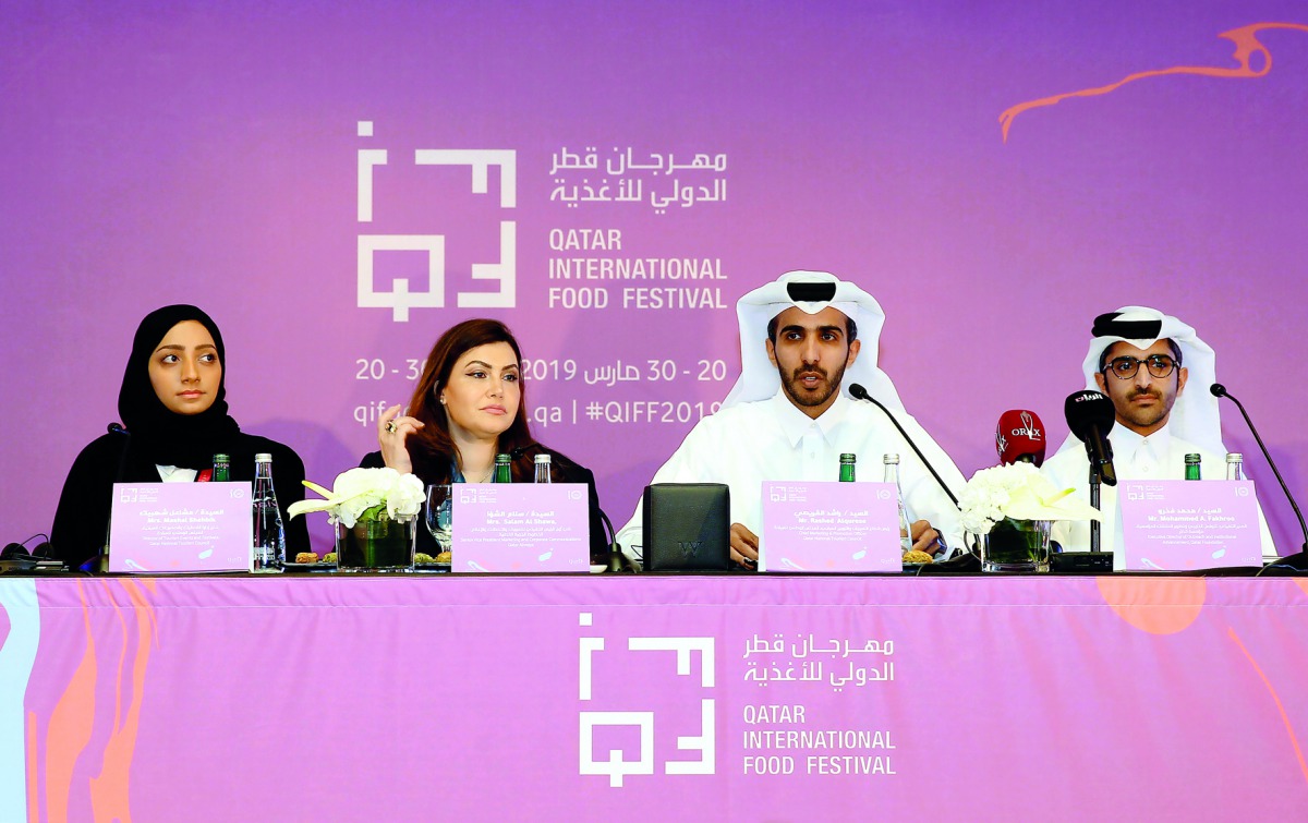 FROM LEFT: Mashal Shahbik, Director of Tourism Events and Festivals at Qatar National Tourism Council; Salam Al Shawa, Senior Vice-President, Marketing & Corporate Communications at Qatar Airways; Rashed Alqurese, Chief Marketing & Promotion Officer at Qa