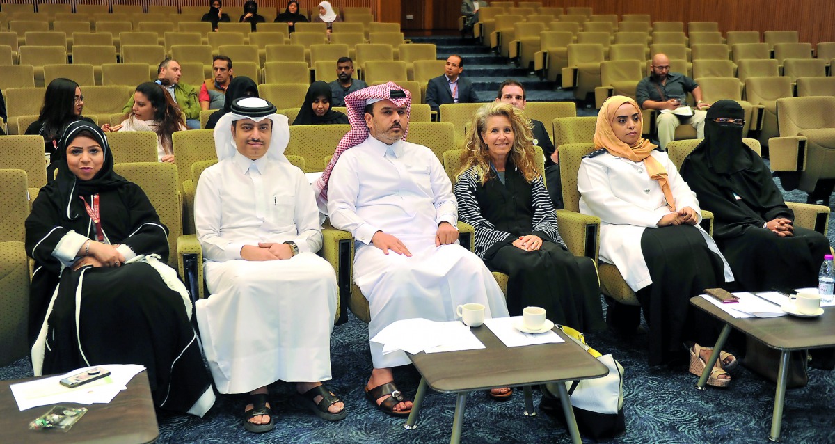 Dr Sheikh Mohammed bin Hamad Al Thani (second left), Director of the Department of Public Health, with other officials during the launch of ‘Month of Oral and Dental Health Awareness’ held at the Ministry of Public Health, yesterday. Pic: Abdul Basit / Th