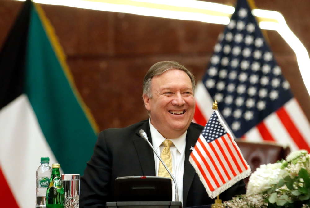 US Secretary of State Mike Pompeo attends a press conference with Kuwait's foreign minister in Kuwait City on March 20, 2019. AFP / POOL / JIM YOUNG