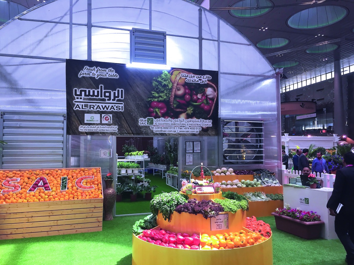 The pavilion of SAIC at AgriteQ 2019 at Doha Exhibition and Convention Center (DECC).