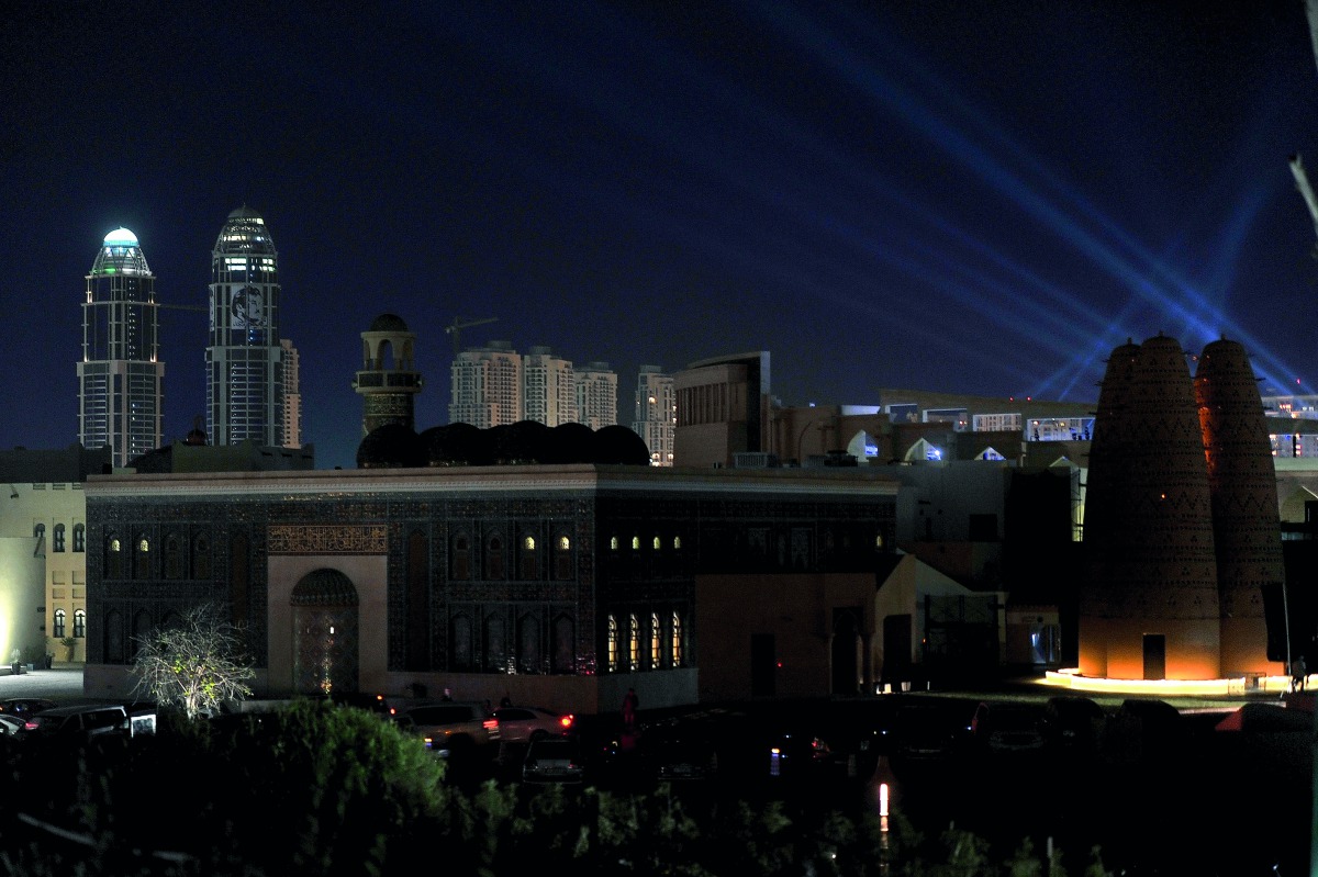  A view of Katara when it switched off lights to mark Earth Hour last night. Pic: Abdul Basit/The Peninsula