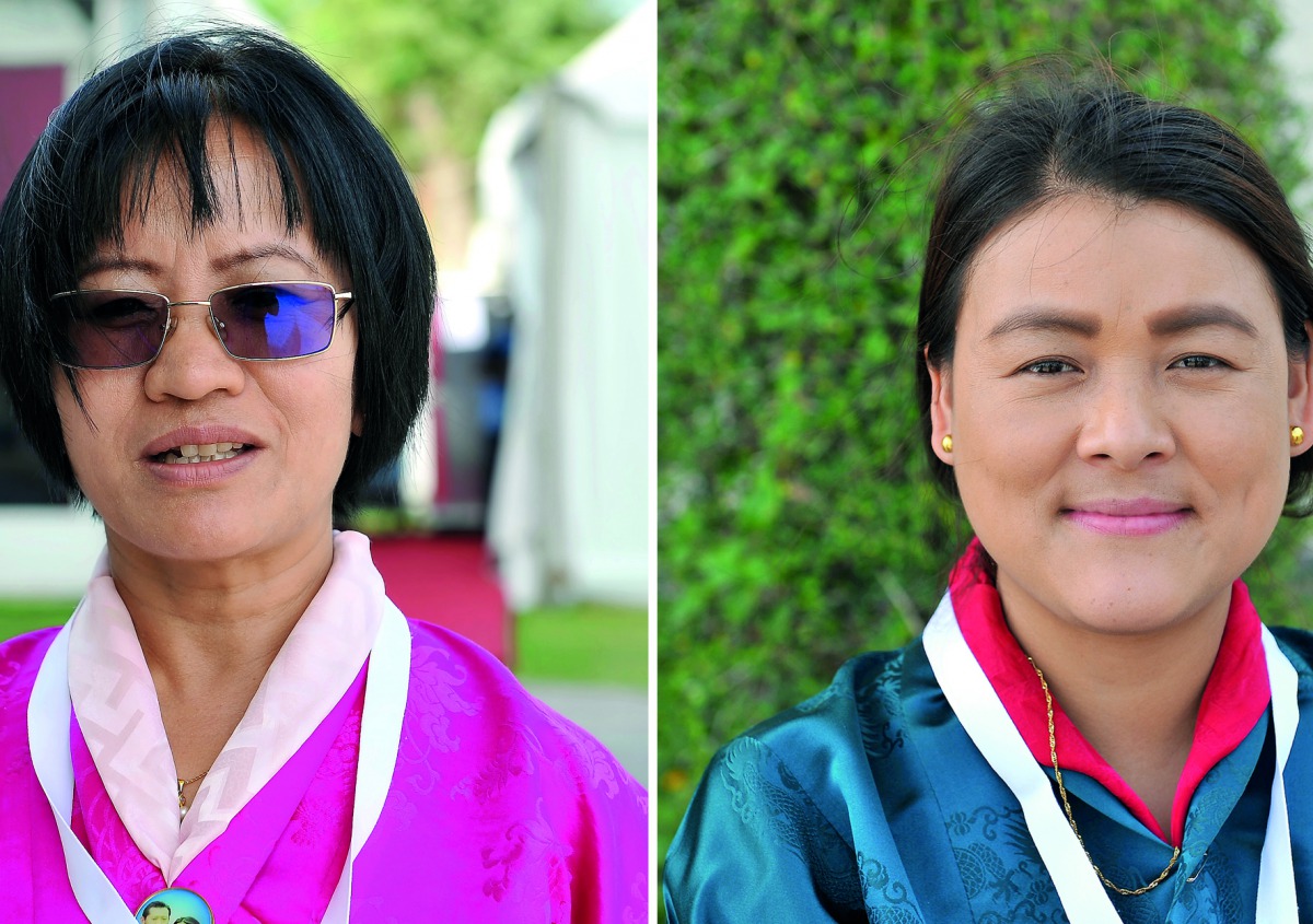 Dil Maya Rai and Sonam Pelzom (right), members of the Parliament from Bhutan.  Pic: Salim Matramkot / The Peninsula