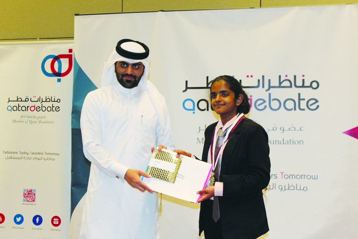 Sandra Ramachandran at a QatarDebate function.