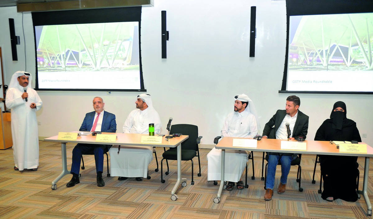 Yosouf Abdulrahman Saleh (left), Executive Director at QSTP; Dr Adnan Abu Dayya, Executive Director (CEO) Qatar Mobility Innovations Center; Yousef Al Jaber, Director of Total Research Center Qatar; Saleh Saeed Safran, Co-Founder and CEO of Subol; Dr Moha