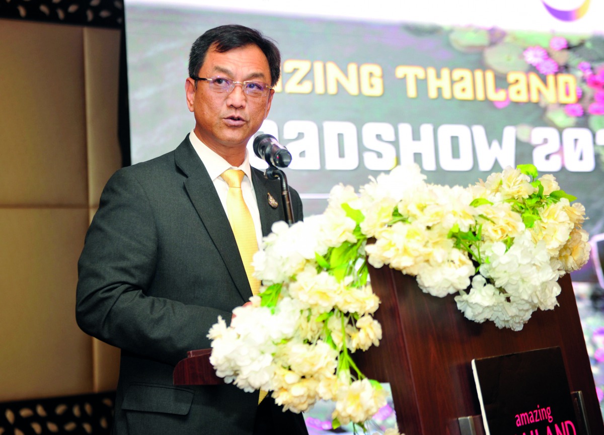 Nathapol Khantahiran, Ambassador of Thailand to Qatar, during the Amazing Thailand Road Show 2019 to Qatar by Tourism Authority of Thailand at Crowne Plaza Hotel Doha on Saturday. 
Pic: Abdul Basit / The Peninsula