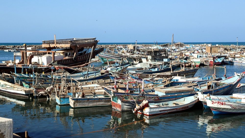 (FILES) File picture shows fishing boats moored to a dock in the embattled Yemeni Red Sea port city of Hodeida.