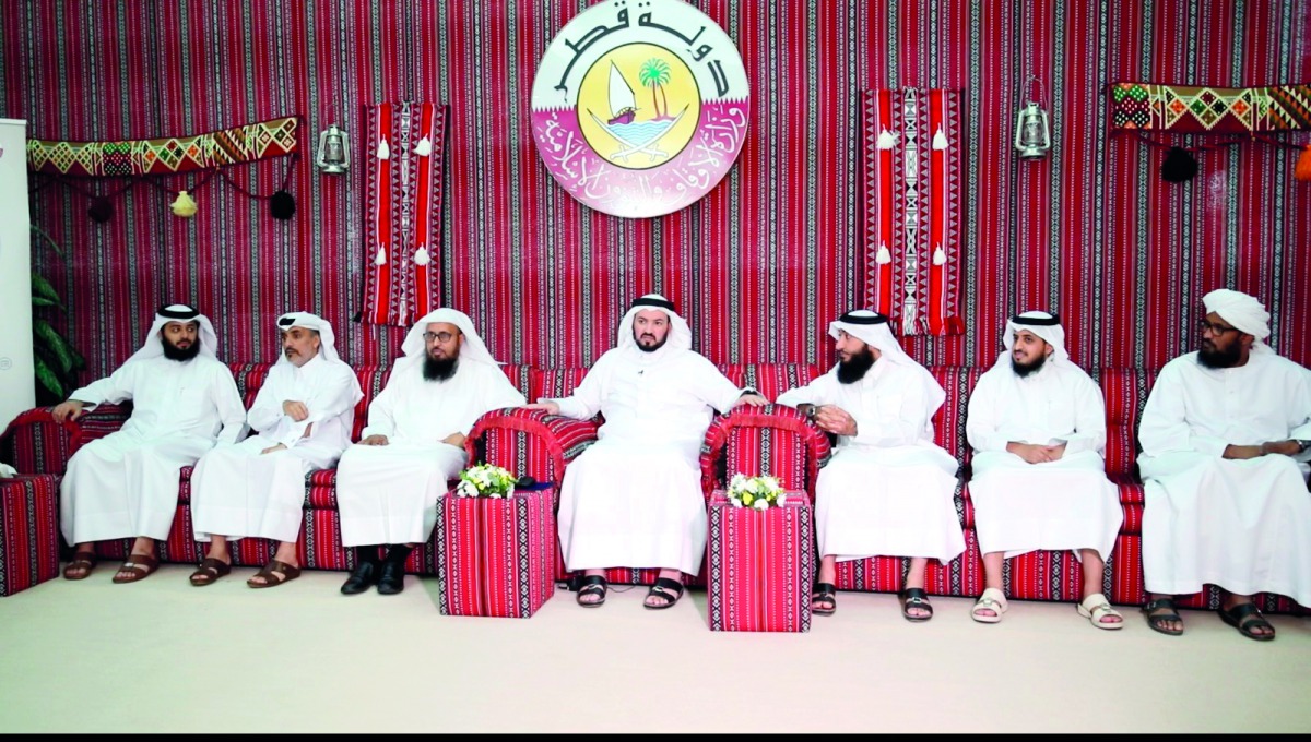 The Minister of Awqaf and Islamic Affairs, H E Dr Ghaith bin Mubarak Al Kuwari, with other officials and Islamic scholars during the inaugural ceremony of the portal. 