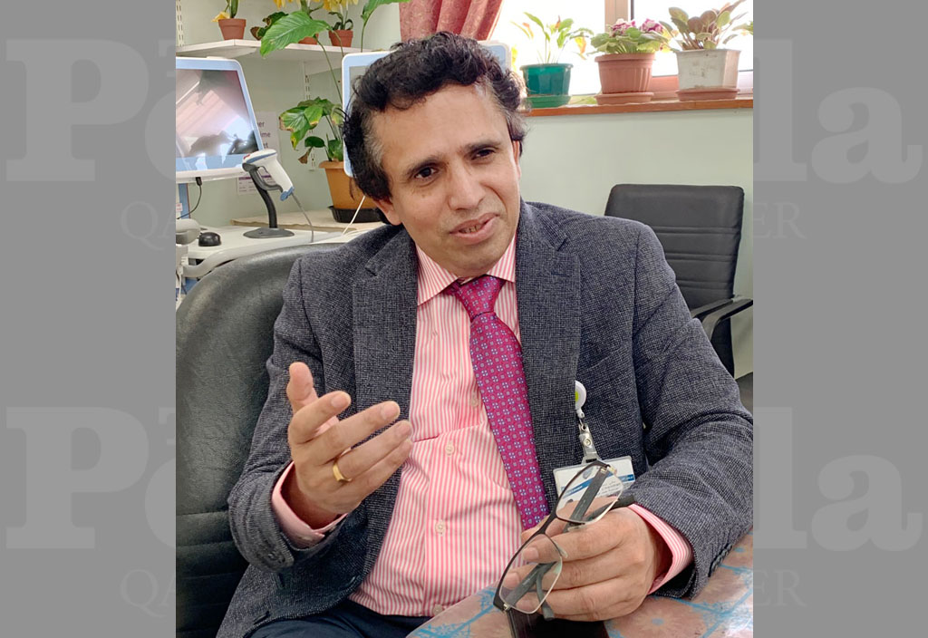 Dr Mani Chandran, Senior Consultant Geriatric Psychiatrist at the Hamad Medical Corporation’s (HMC) Rumailah Hospital during an interview with The Peninsula recently. 