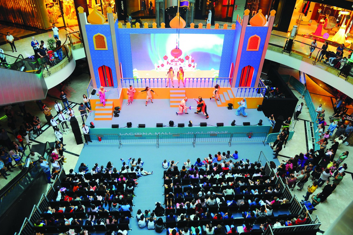 An eye-catching performance during the Aladdin live show held as part of the Eid Al Fitr celebrations at Lagoona Mall, a part of the ongoing Summer in Qatar programme.  Pic: Baher Amin / The Peninsula 