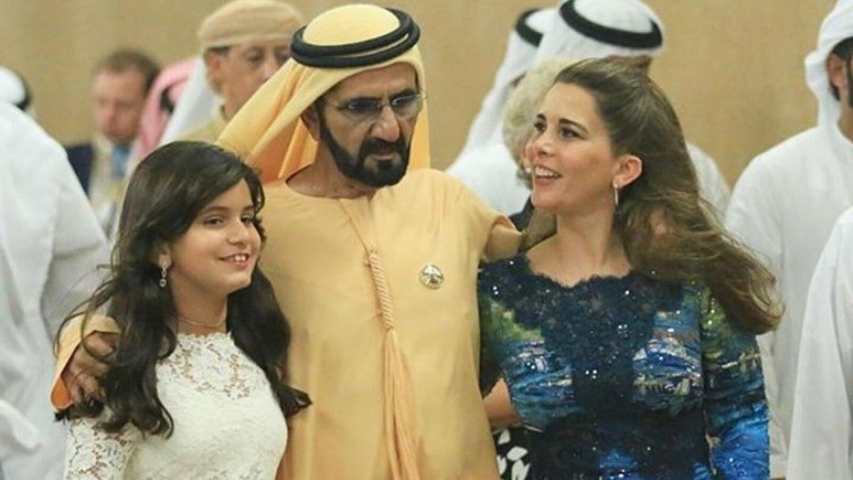 Sheikh Mohammed Bin Rashid Al Maktoum and princess Haya Bint Al Hussein with their daughter  Sheikha Jalila 