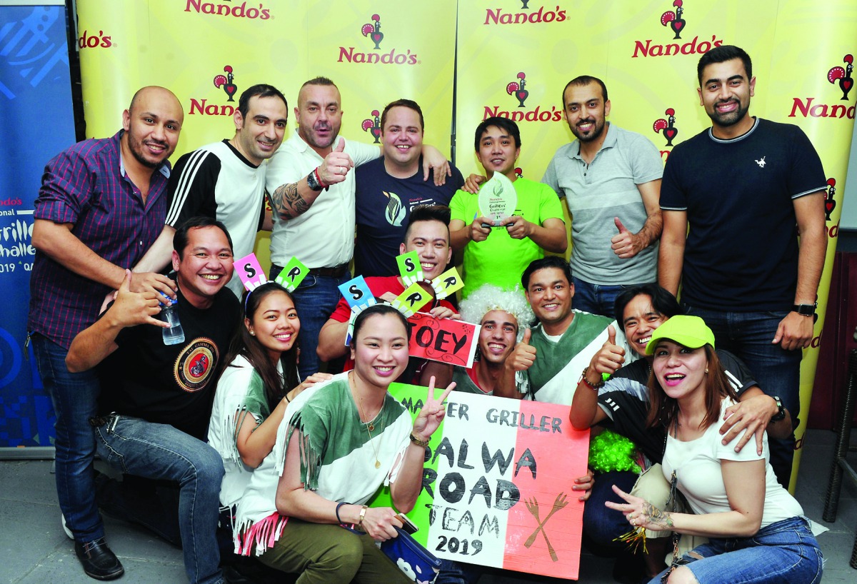 Nando’s officials and Salwa Road team at Nando’s Qatar Master Grillers Challenge 2019. Pic: Abdul Basit / The Peninsula