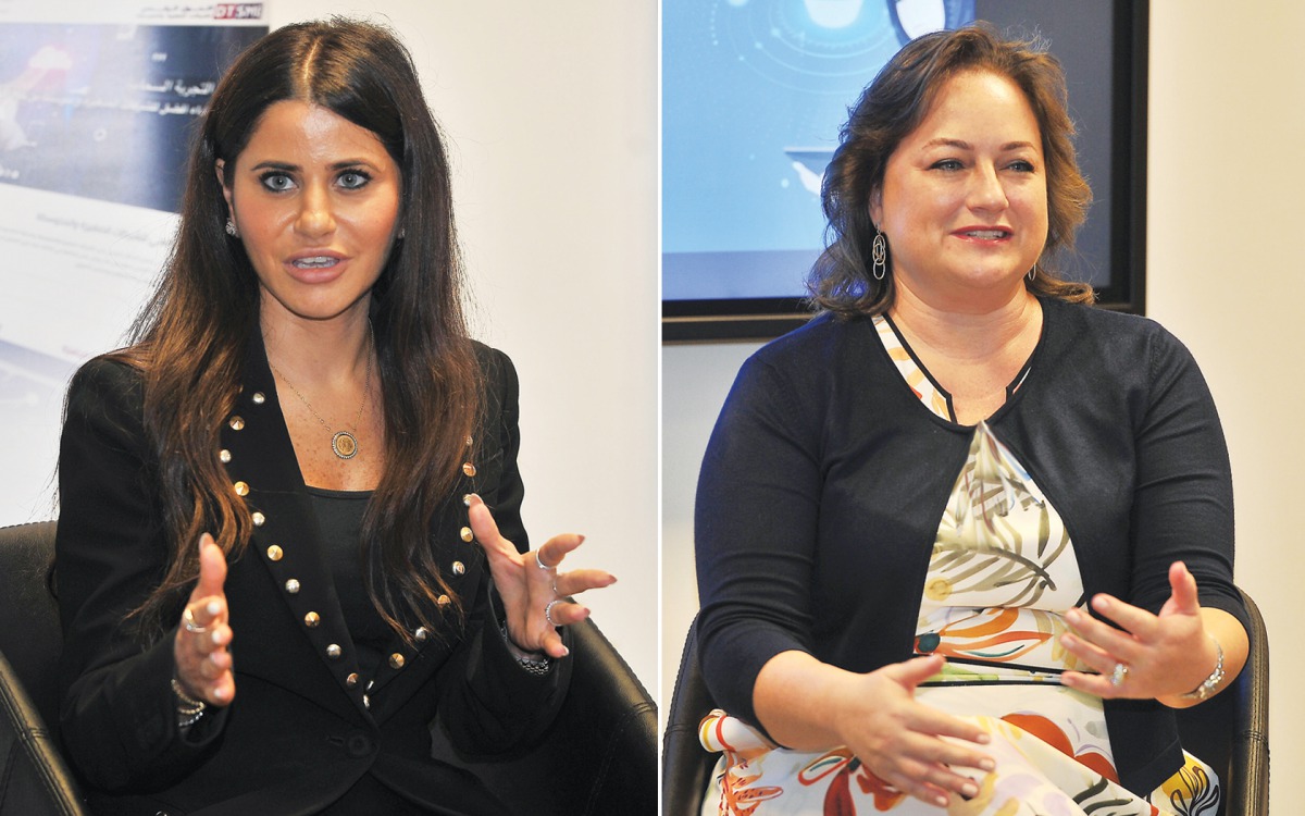 Microsoft Qatar’s Country Manager, Lana Khalaf and Sabine Holl (R), Vice-President for Technical Sales and Chief Technology Officer at IBM Middle East and Africa