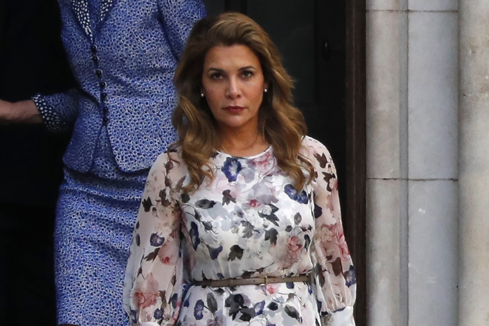 Princess Haya Bint al-Hussein of Jordan leaves the Royal Courts of Justice in London on July 31, 2019. AFP / Adrian DENNIS
