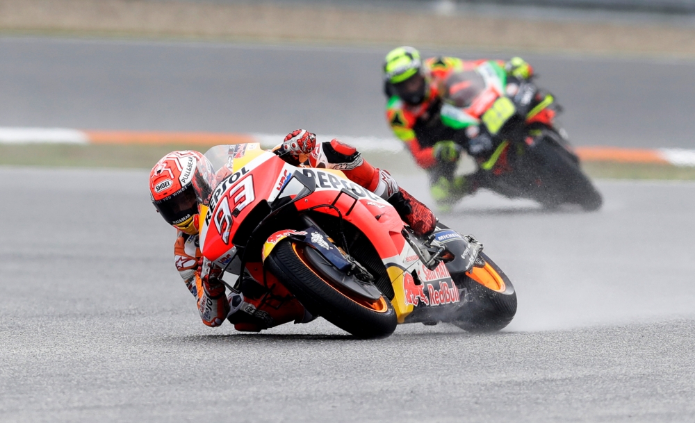 Repsol Honda's Marc Marquez during practice REUTERS/David W Cerny