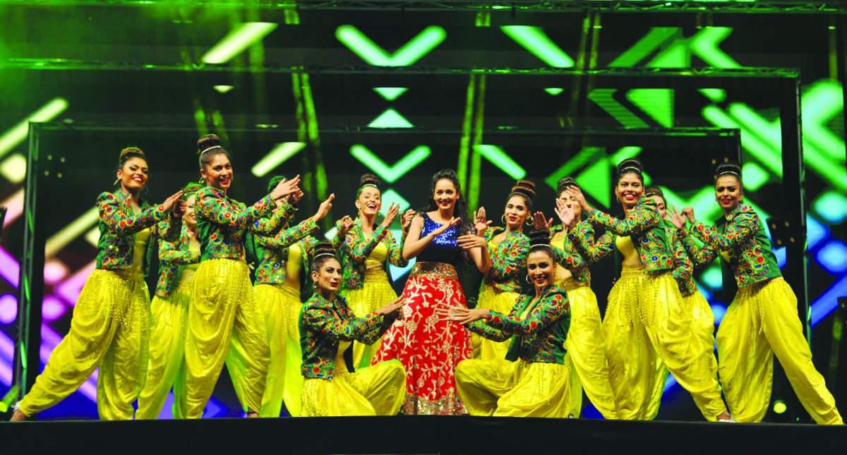 Artistes performing a cinematic dance at the South Indian International Movie Awards 2019 at the Lusail Indoor Arena yesterday.  Pics: Salim Matramkot/The Peninsula
