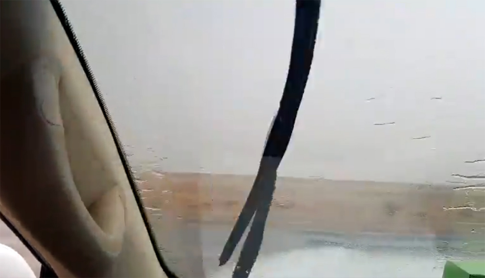 Video grab of rain at Umm Bab, from a video posted by Qatar Meteorology Department on Twitter