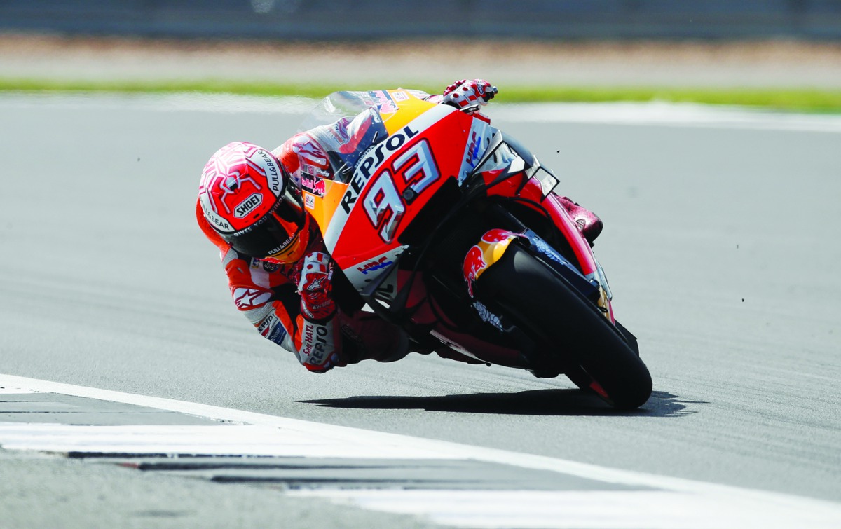 Repsol Honda's Marc Marquez during practice. Reuters/David Klein 