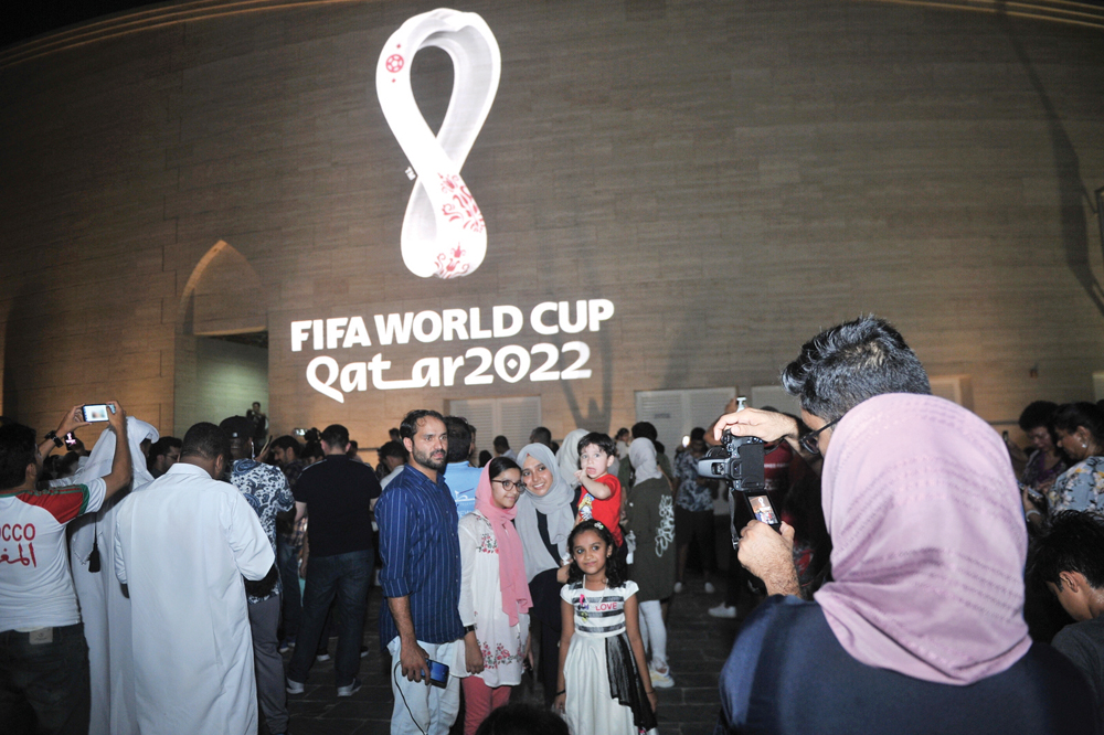 Spectators watching as the emblem of  World Cup 2022 is revealed. Baher Amin/The Peninsula