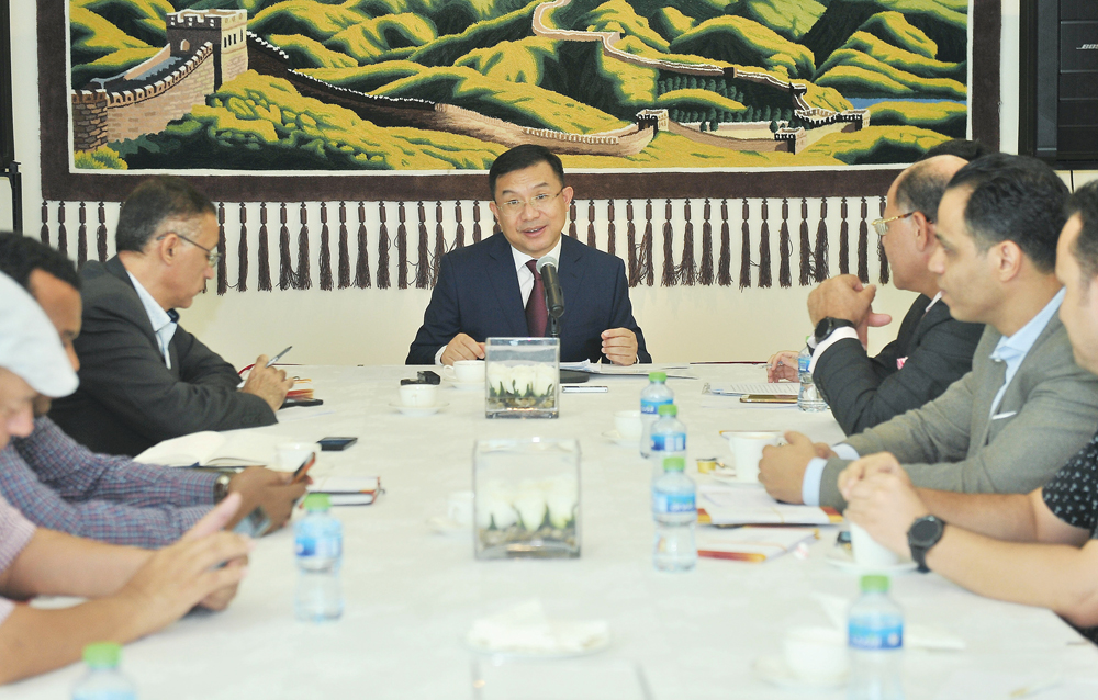 Zhou Jian, Ambassador of China to Qatar, during a press meet at his residence on Thursday. Baher Amin / The Peninsula