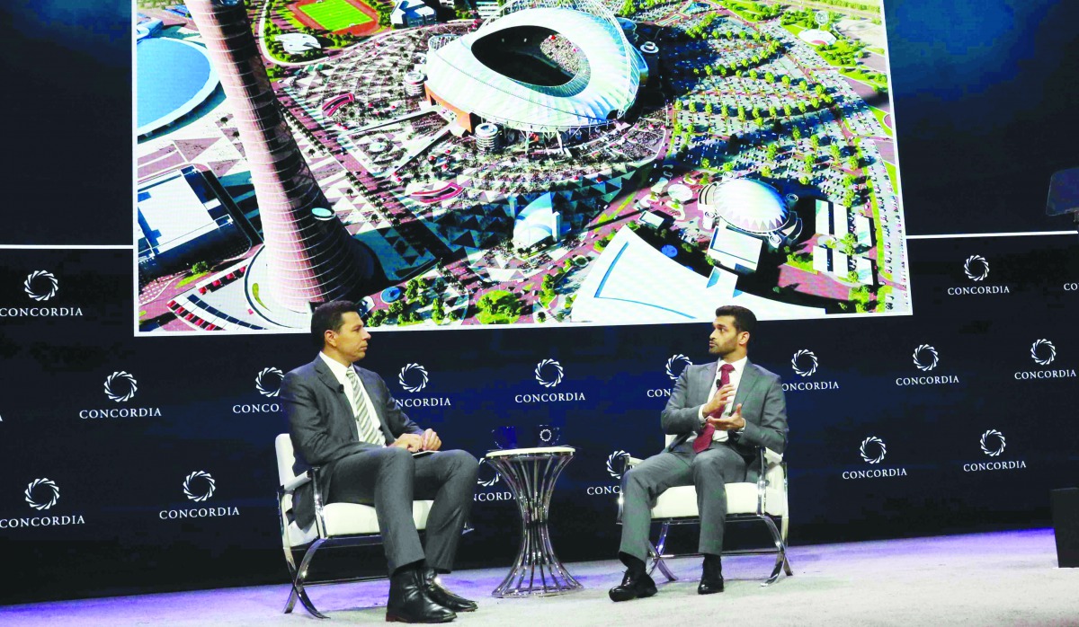 Hassan Al Thawadi taking part in a question and answer session titled ‘Sport’s Transformational Power: The first FIFA World Cup in the Middle East’ at Concordia Summit.