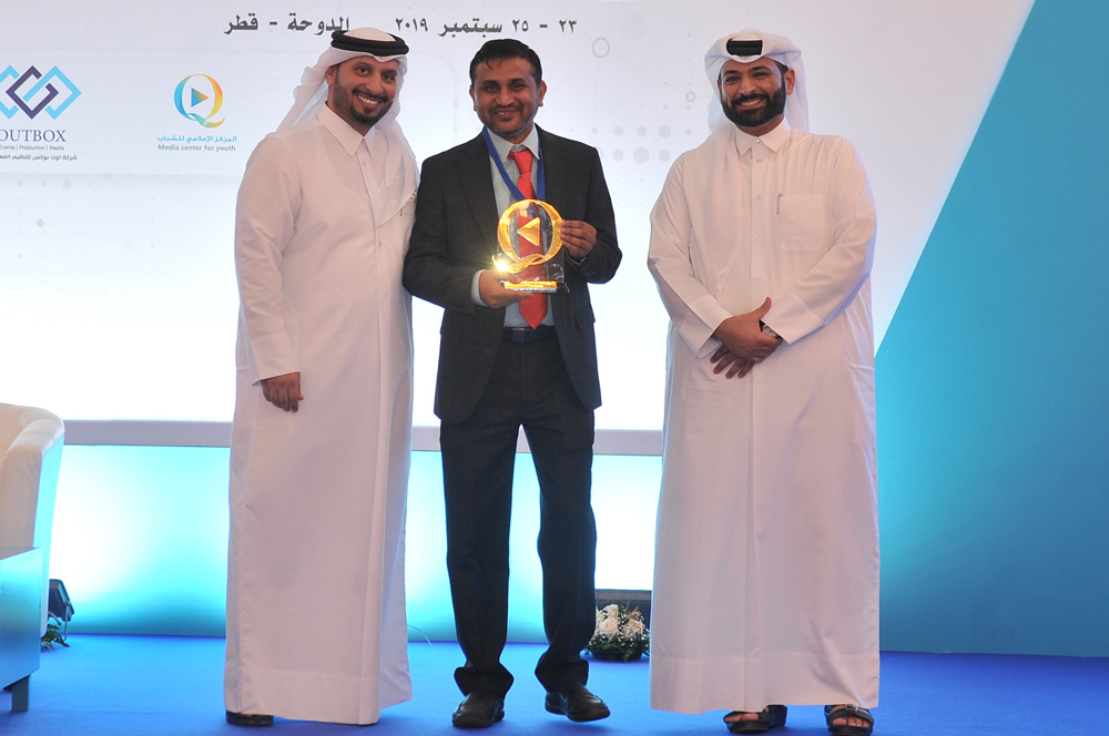 The Peninsula journalist Sanaullah Ataullah during the concluding ceremony of the First University Media Forum yesterday at Katara. Baher Amin © The Peninsula