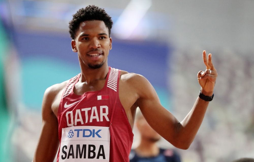 Qatar's Abderrahman Samba reacts after Men's 400 Metres Hurdles Heats at - Khalifa International Stadium, Doha, Qatar, September 27, 2019. Reuters/Lucy Nicholson