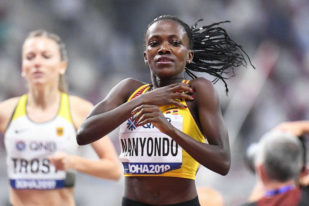 Uganda’s Winnie Nanyondo competes in the Women’s 800m heats yesterday.