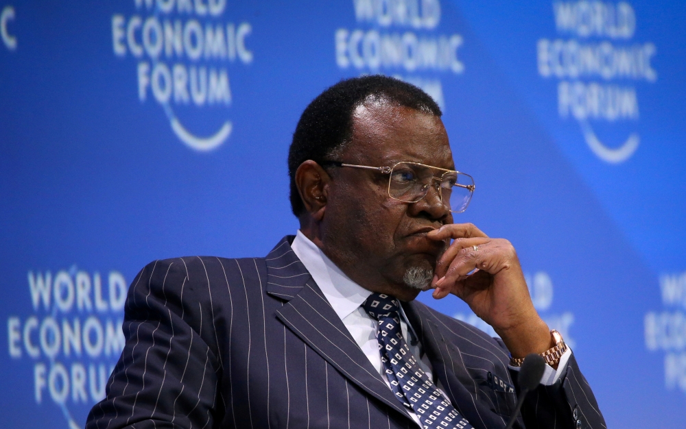 Hage Gottfried Geingob, president of Namibia, looks on during a session of the World Economic Forum on Africa in Cape Town, South Africa, September 5, 2019. Reuters/Sumaya Hisham