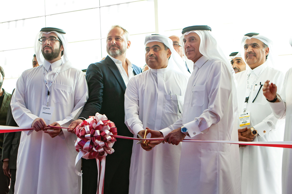 Minister of Commerce and Industry, H E Ali bin Ahmed Al Kuwari; Qatar Airways Group Chief Executive, Akbar Al Baker, opening the eighth edition of “Cityscape Qatar 2019” exhibition at Doha Exhibition and Convention Center yesterday.