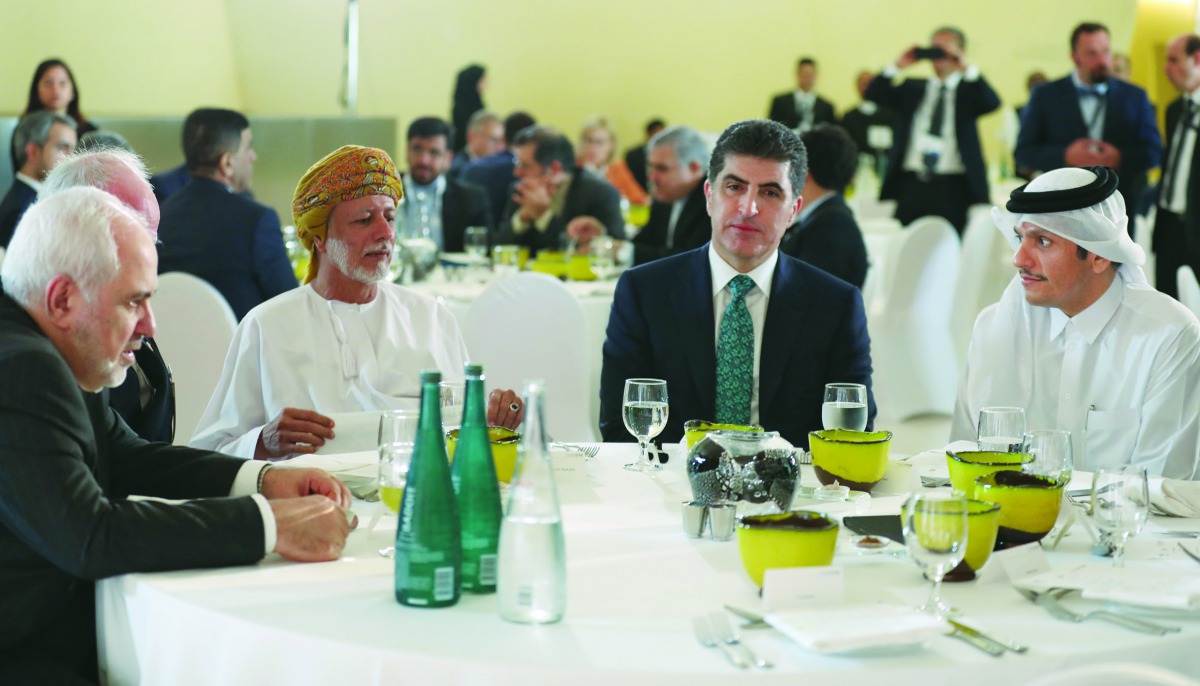 Deputy Prime Minister and Minister of Foreign Affairs, H E Sheikh Mohamed bin Abdulrahman Al Thani, during the Munich Security Conference Core Group Meeting at Qatar National Museum.