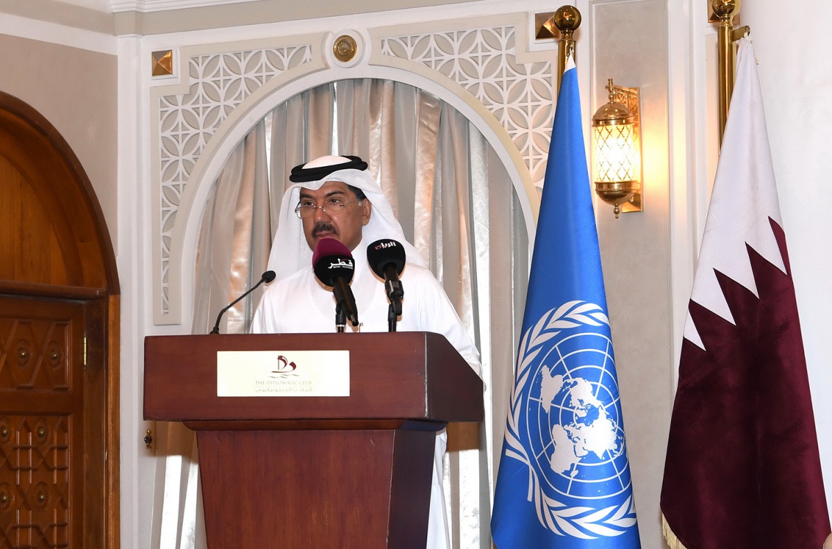 The Secretary-General of the Ministry of Foreign Affairs, H E Dr. Ahmed bin Hassan Al Hammadi speaking at the event.