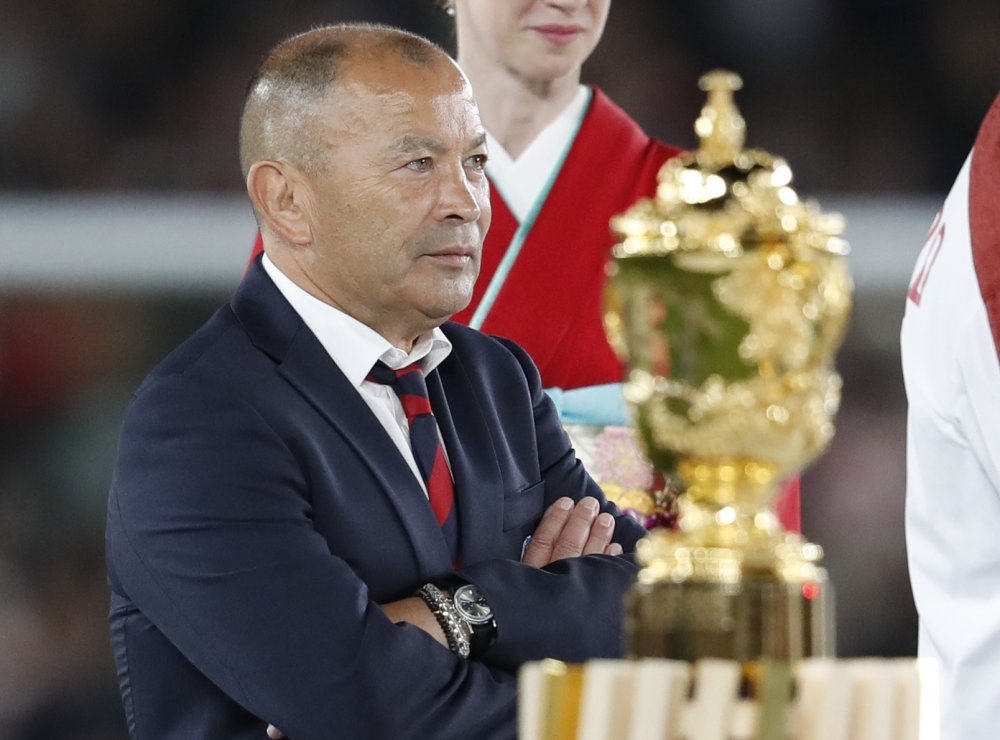 England head coach Eddie Jones looks dejected after the match REUTERS/Issei Kato