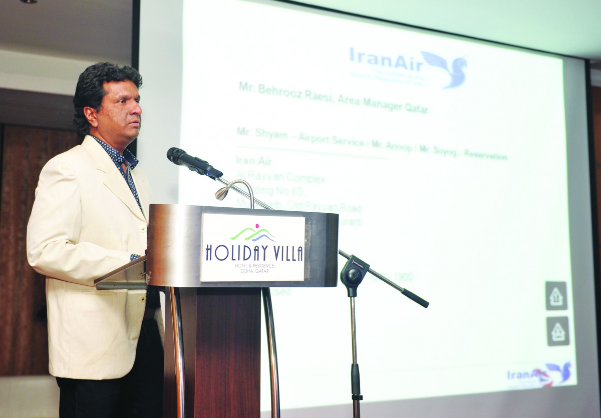 Zaheer Yousuf, Manager, Retail Sales and Industry Affairs, Darwish Travel, giving a presentation about latest trends and developments in the tourism sector, during an event held at Holiday Villa Hotel & Residence Doha. Pic: Abdul Basit/The Peninsula