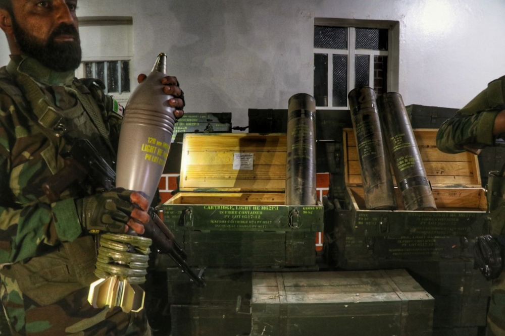 A general view of an armory found by Syrian National Army (SNA) is seen in Syria's Ras Al-Ayn town on October 30, 2019.  Hisam El Homsi - Anadolu