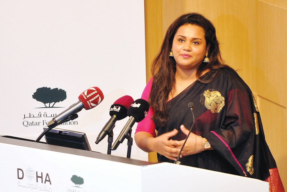 Jayathma Wickramanayake, UN Secretary-General’s Envoy on Youth, delivering the opening remarks at the forum.
