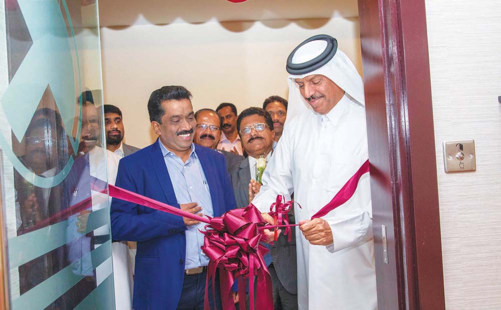 Officials during the opening of the new office premises of Qatar Tec WLL.