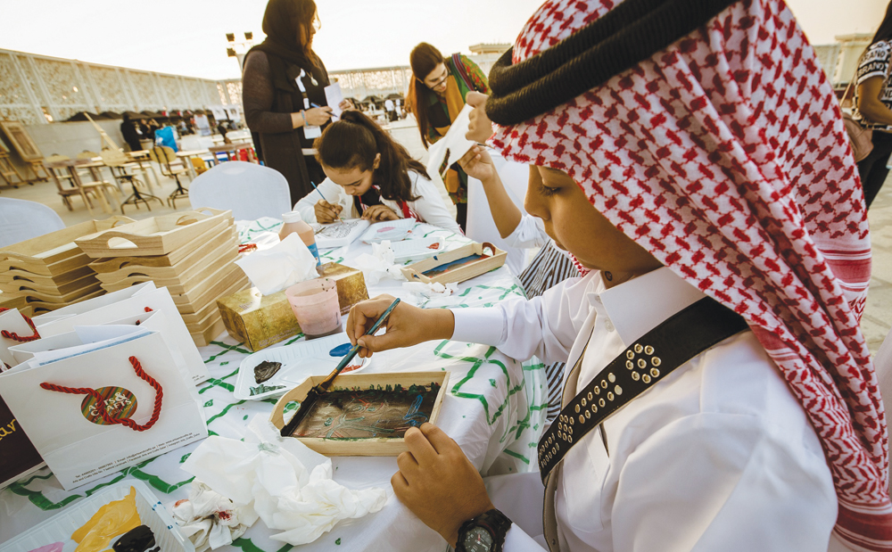 Children participating in various activities at the Education City.