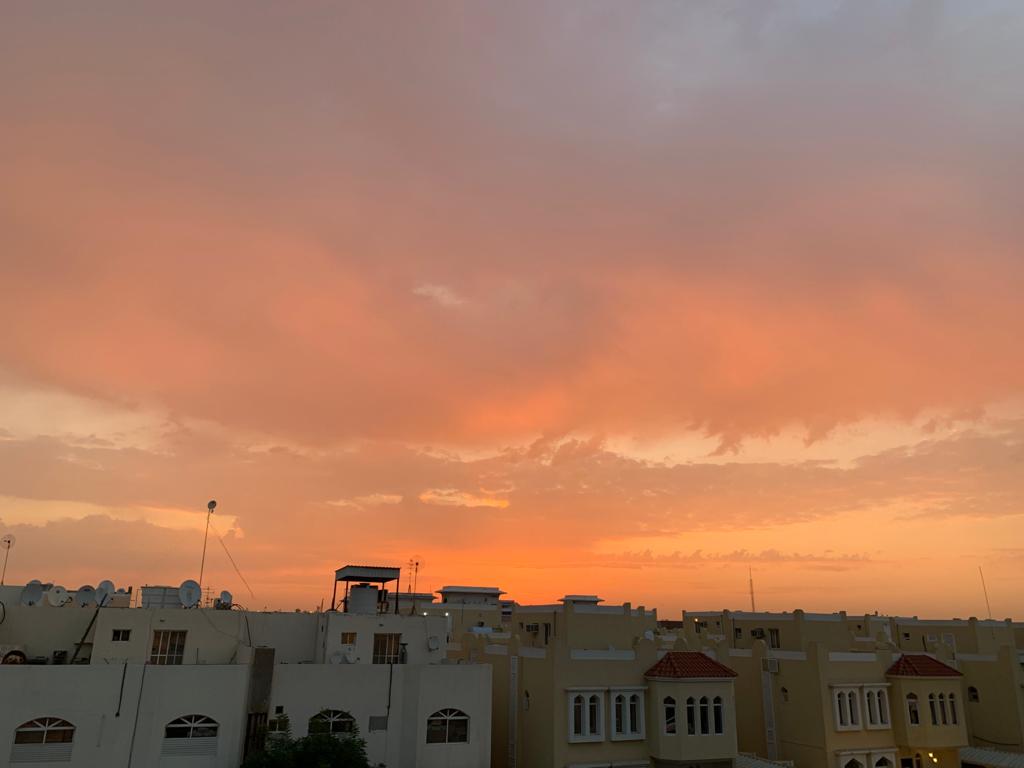 Early morning sky in Al Hilal. Pic: Qassim Rahmatullah / The Peninsula 