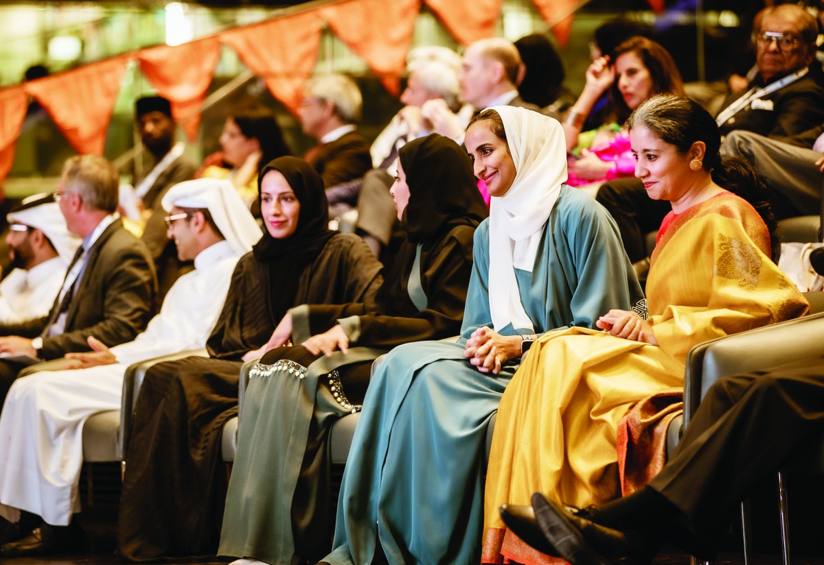 H E Sheika Hind bint Hamad Al Thani, Vice-Chairperson and CEO of Qatar Foundation (QF), attending the annual Jaipur Literature Festival (JLF Doha) at the Qatar National Library, yesterday.