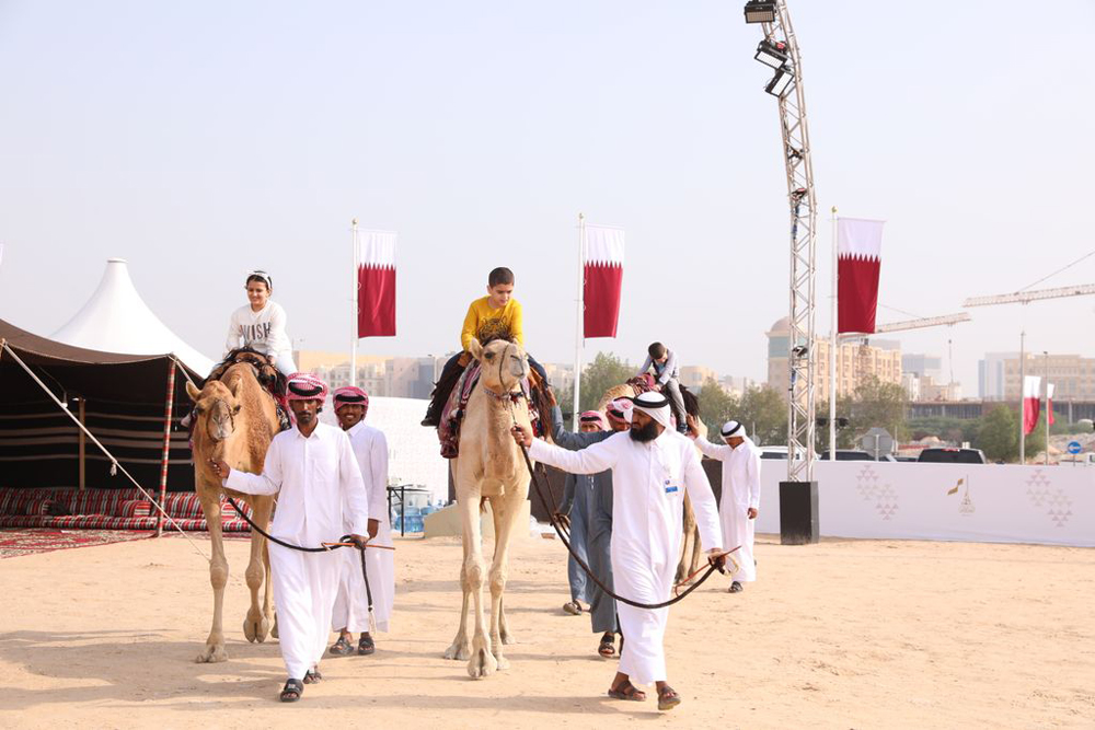 Children enjoying different activities at Darb Al Saai. Many visitors expressed their happiness over the diversity of these activities which meet all people’s desires and also come as a prelude to the National Day.