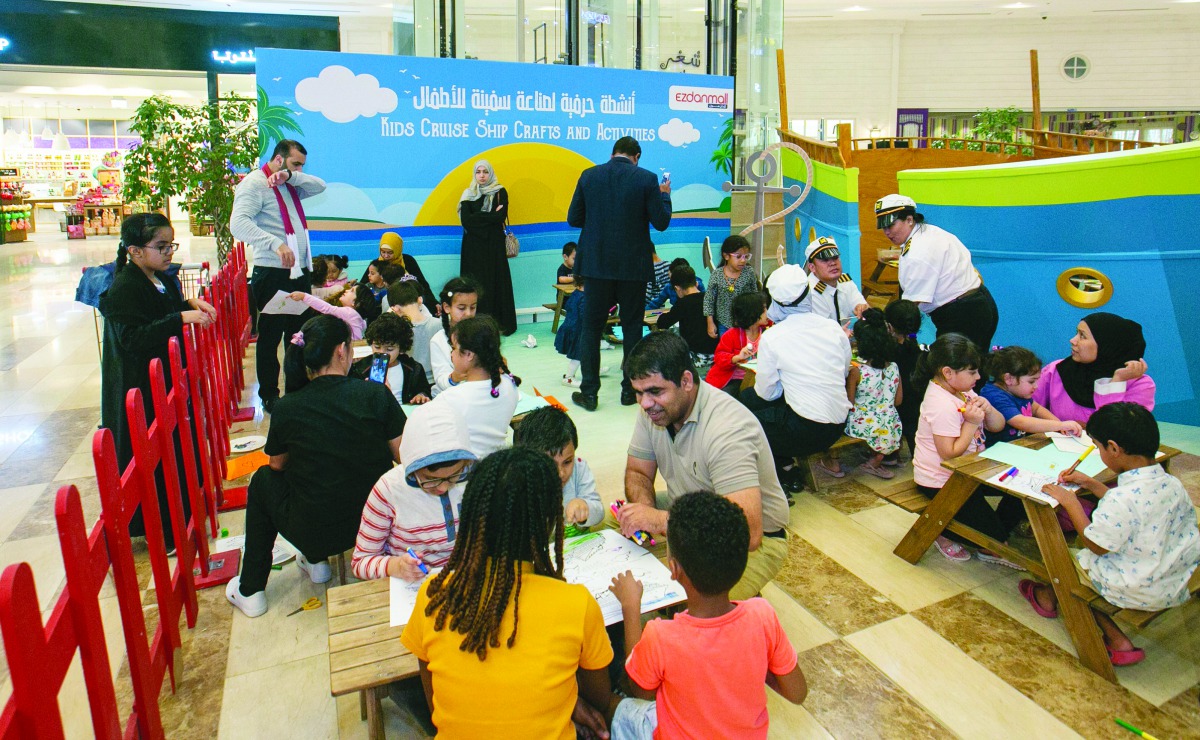 Children involved in various activities at Ezdan Mall as part of Qatar National Day celebrations.