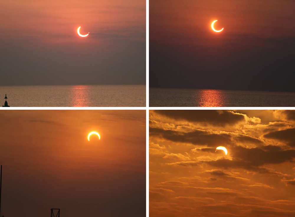 Solar eclipse seen over the Qatar sky. Photos taken from Peral-Qatar by our reader Al Rafi