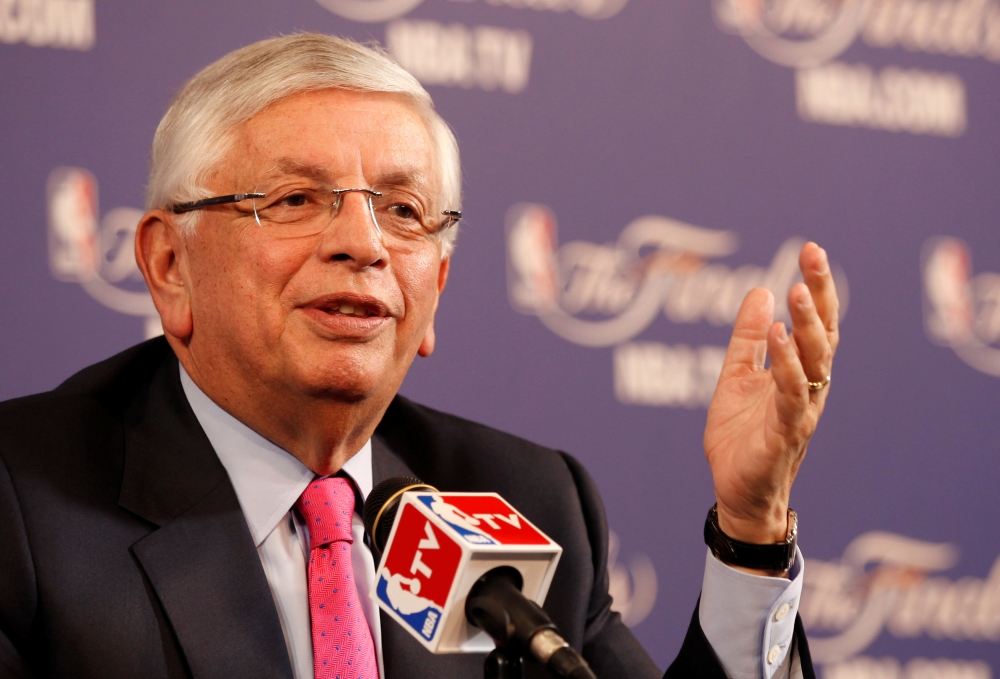 NBA Commissioner David Stern holds a news conference before Game 1 of the NBA Finals basketball playoff in Miami, Florida June 6, 2013. REUTERS/Andrew Innerarity