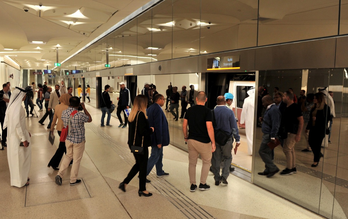 Pic: File picture of commuters entering the metro at Aziziyah station. Baher Amin / The Peninsula 