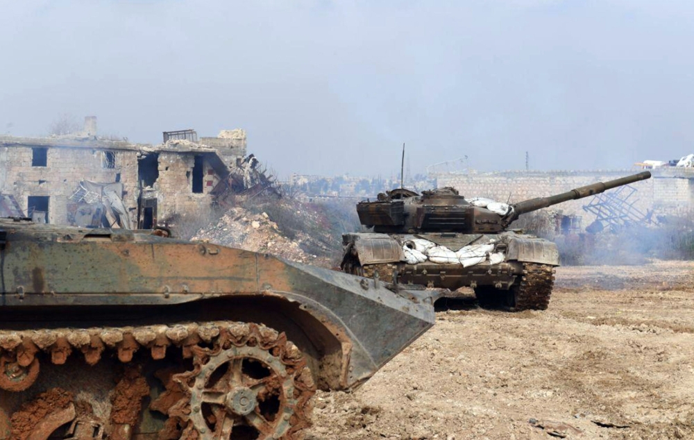 Syrian army units operating in the northern Aleppo province.  AFP 