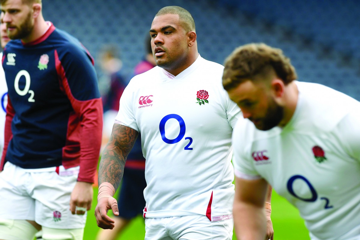 England's prop Kyle Sinckler takes part in the captain's run training session at Murrayfield Stadium in Edinburgh, on February 7, 2020, on the eve of the Six Nations rugby union match between Scotland and England. AFP / Andy Buchanan